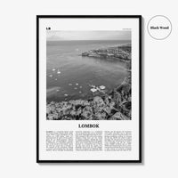 Lombok Print Black and White, Lombok Wall Art, Lombok Poster, Lombok Photo, Lombok Map, Indonesia