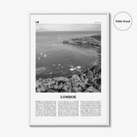 Lombok Print Black and White, Lombok Wall Art, Lombok Poster, Lombok Photo, Lombok Map, Indonesia