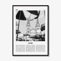 Lome Print Black and White, Lome Wall Art, Lome Poster, Lome Photo, Lome Wall Décor, Lome Map, Togo