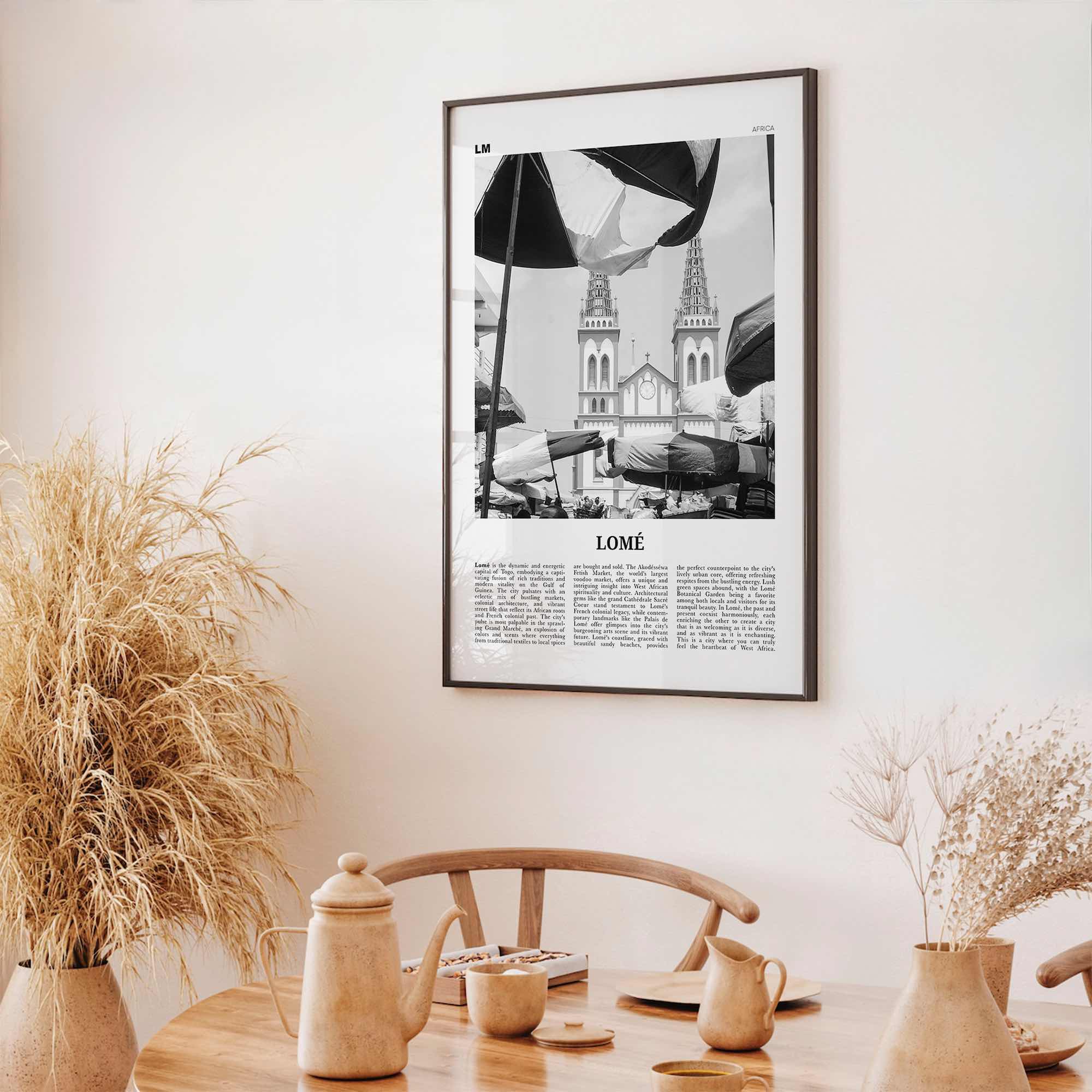 Lome Print Black and White, Lome Wall Art, Lome Poster, Lome Photo, Lome Wall Décor, Lome Map, Togo