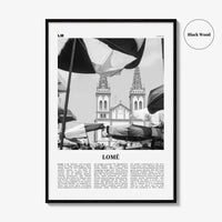 Lome Print Black and White, Lome Wall Art, Lome Poster, Lome Photo, Lome Wall Décor, Lome Map, Togo