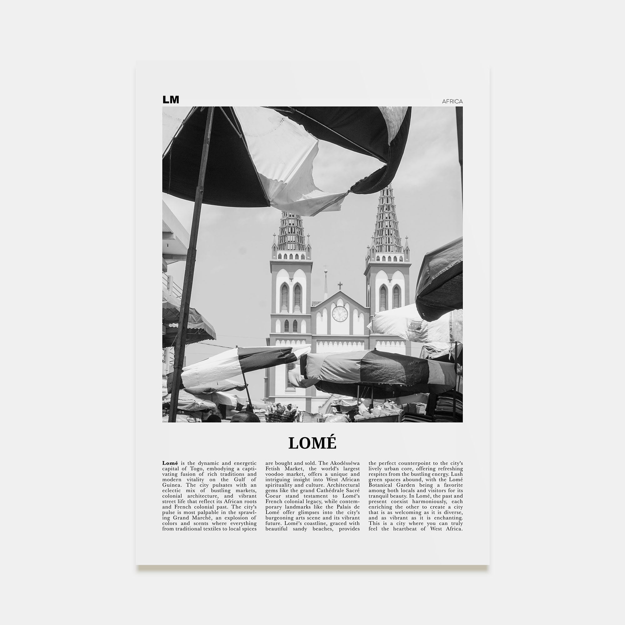 Lomé Travel B&W Poster