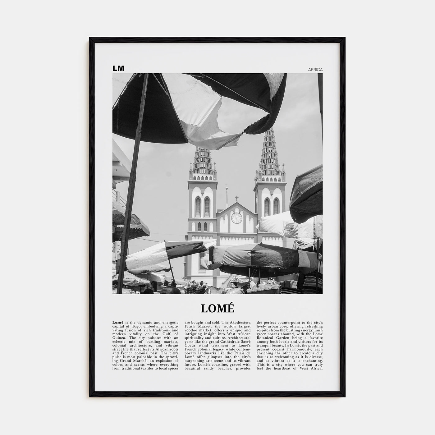 Lomé Travel B&W Poster
