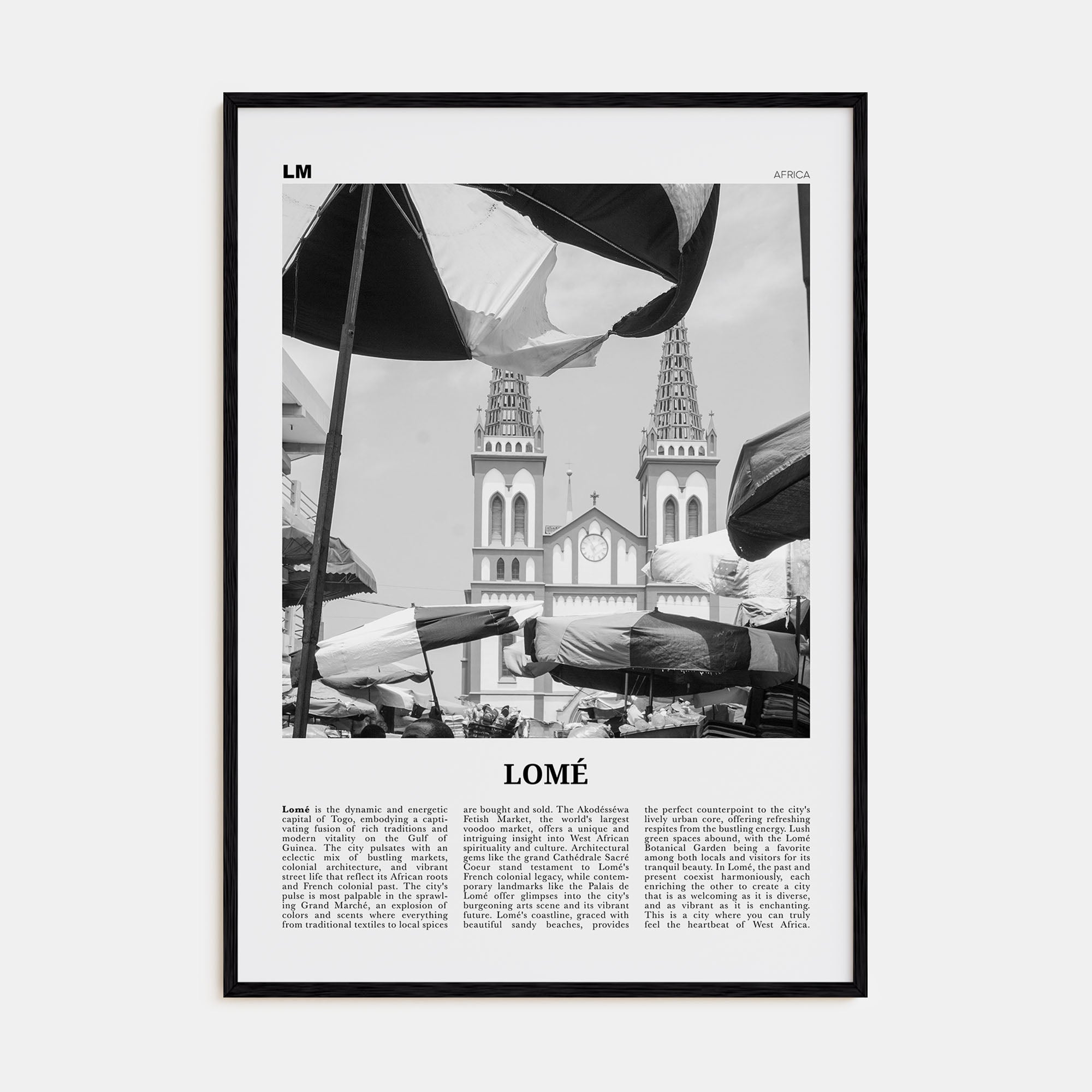 Lomé Travel B&W Poster