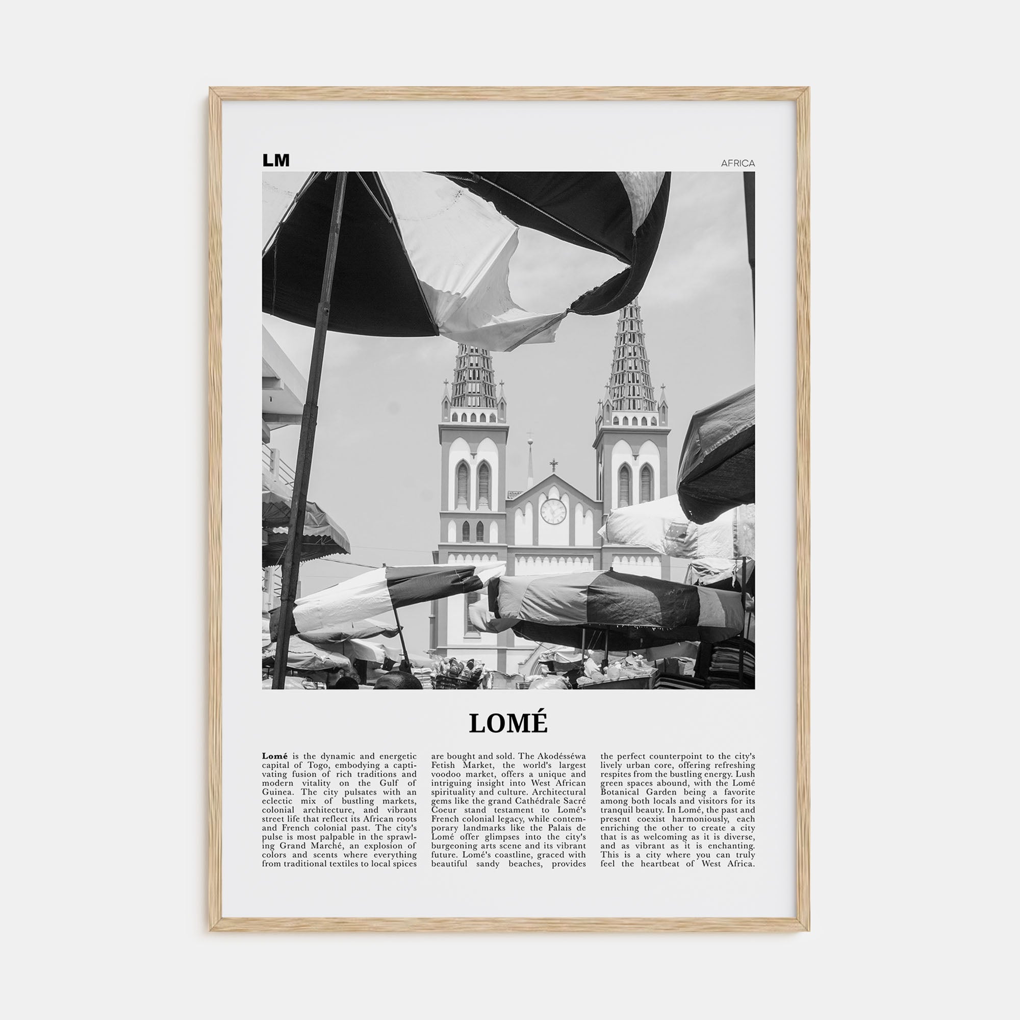 Lomé Travel B&W Poster