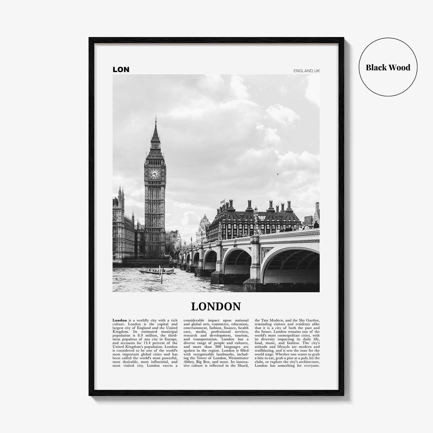 London Print Black and White No 1, London Wall Art, London Poster, London Photo, London Wall Decor, England, UK United Kingdom Europe