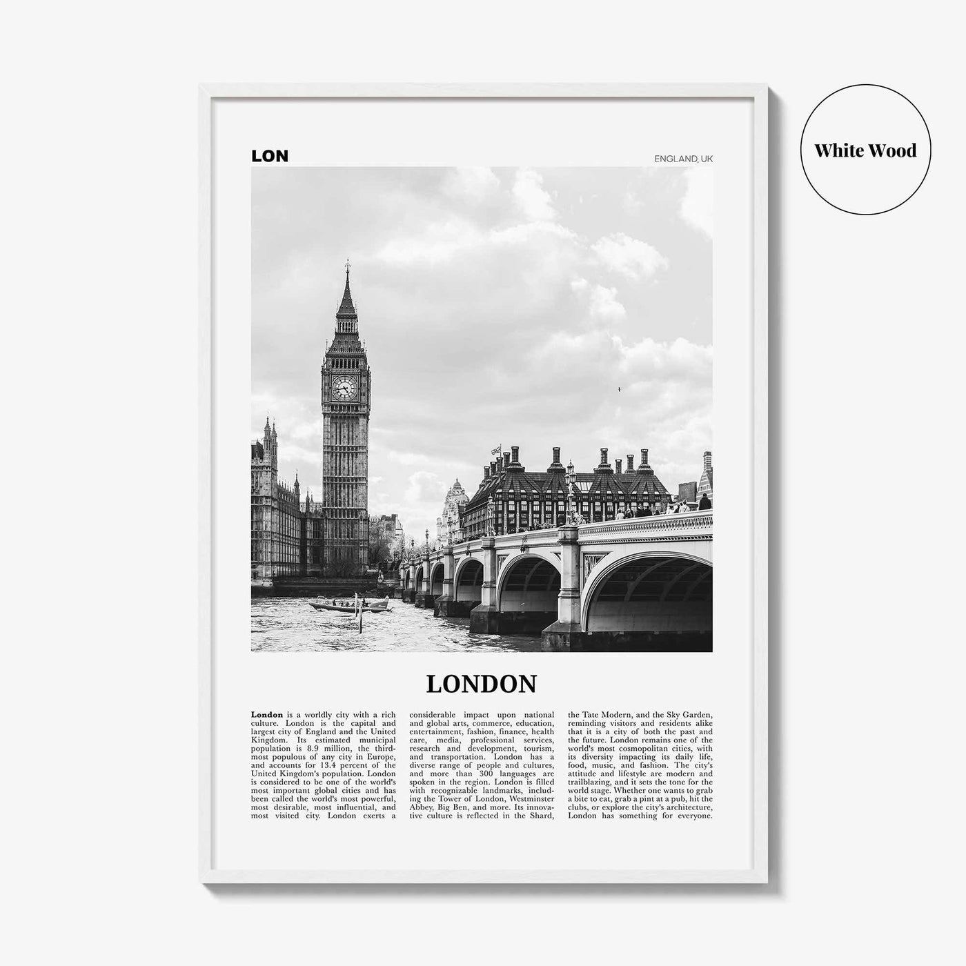 London Print Black and White No 1, London Wall Art, London Poster, London Photo, London Wall Decor, England, UK United Kingdom Europe