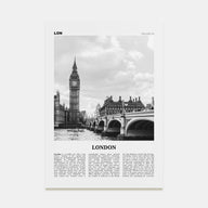 London Travel B&W No 1 Poster