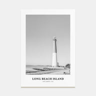 Long Beach Island Portrait B&W Poster