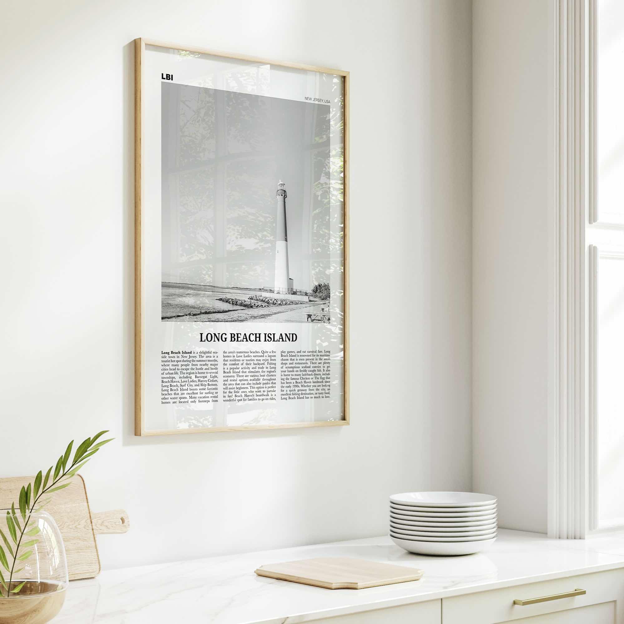 Long Beach Island Print Black and White, Long Beach Island Wall Art, Long Beach Island Poster, Long Beach Photo, New Jersey, USA