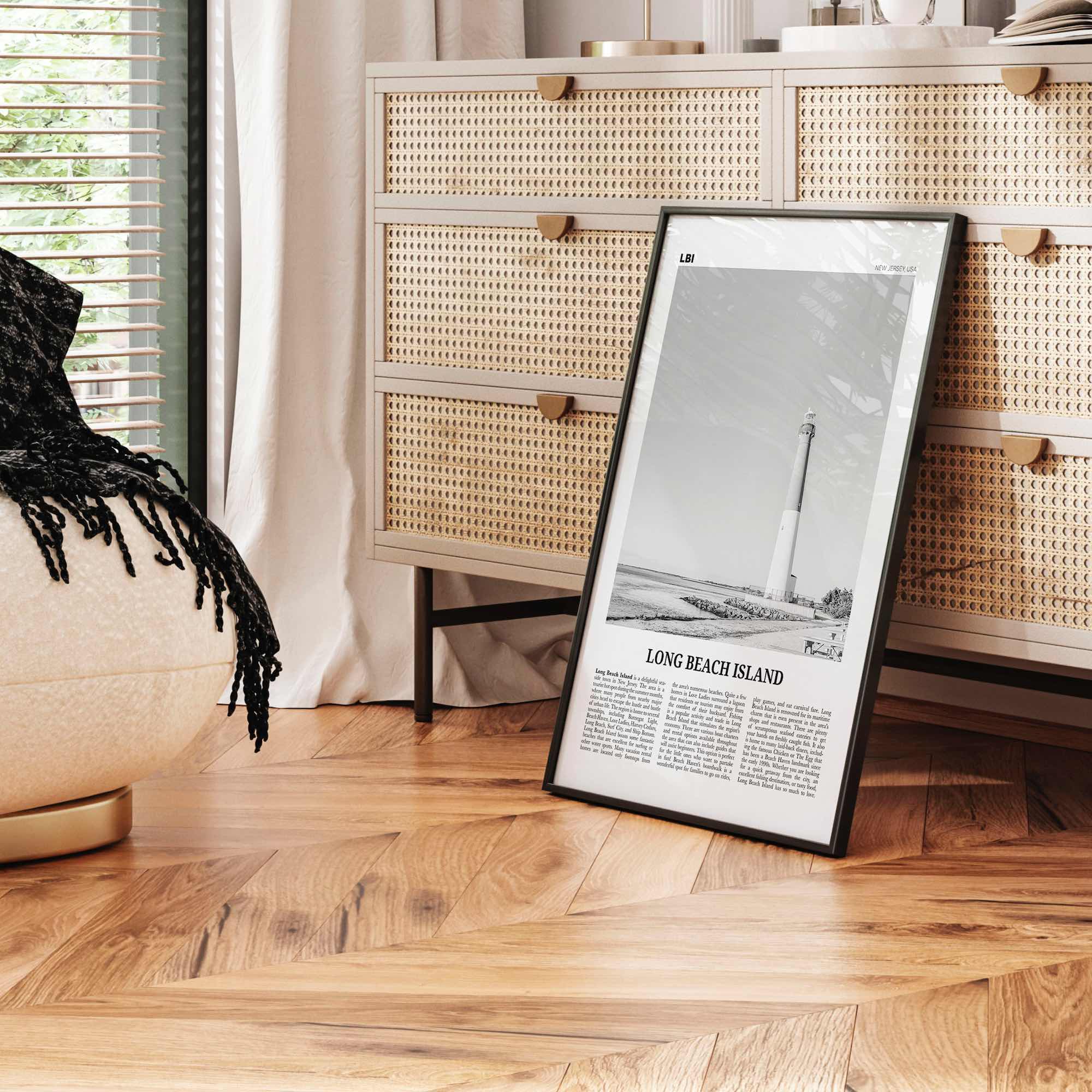 Long Beach Island Print Black and White, Long Beach Island Wall Art, Long Beach Island Poster, Long Beach Photo, New Jersey, USA