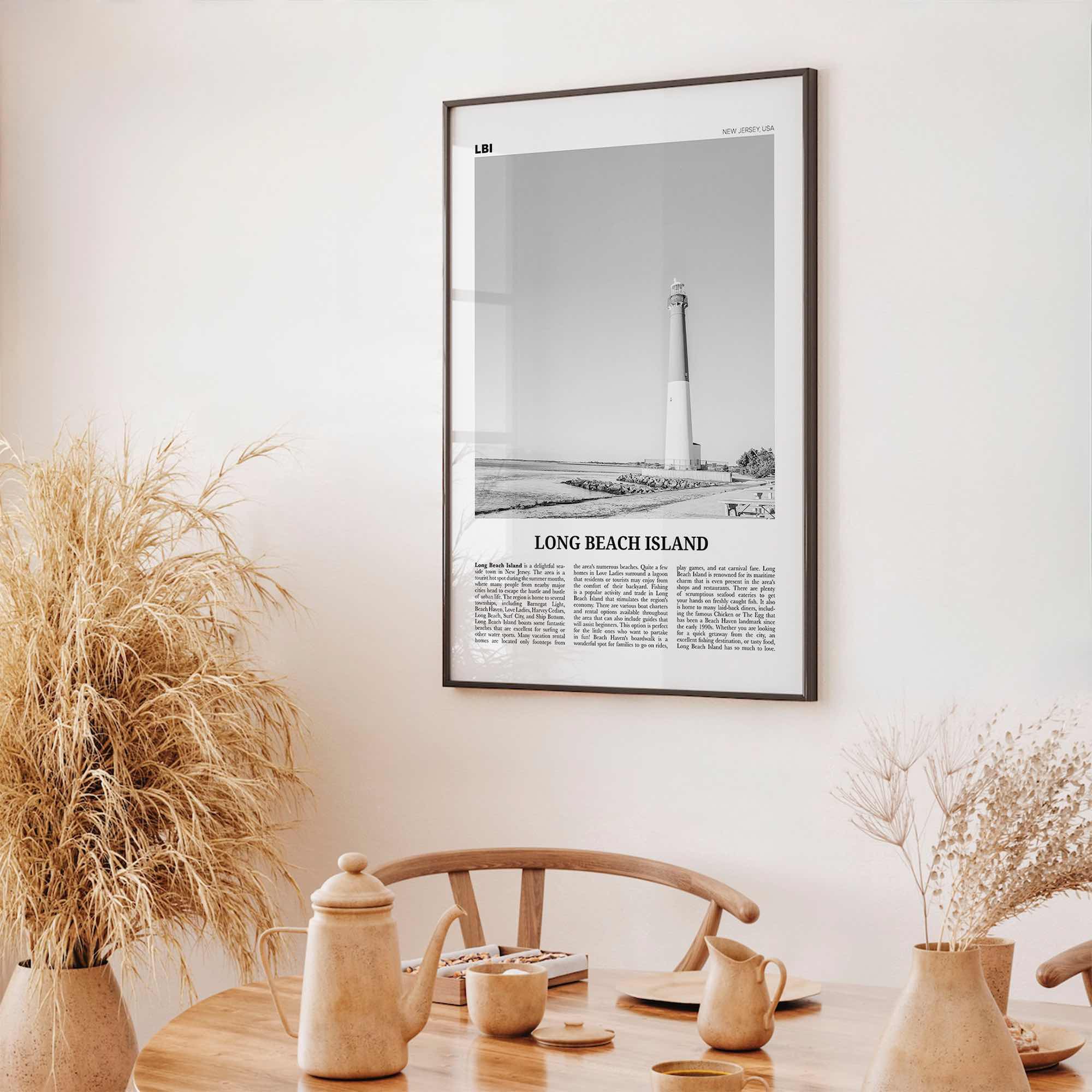 Long Beach Island Print Black and White, Long Beach Island Wall Art, Long Beach Island Poster, Long Beach Photo, New Jersey, USA