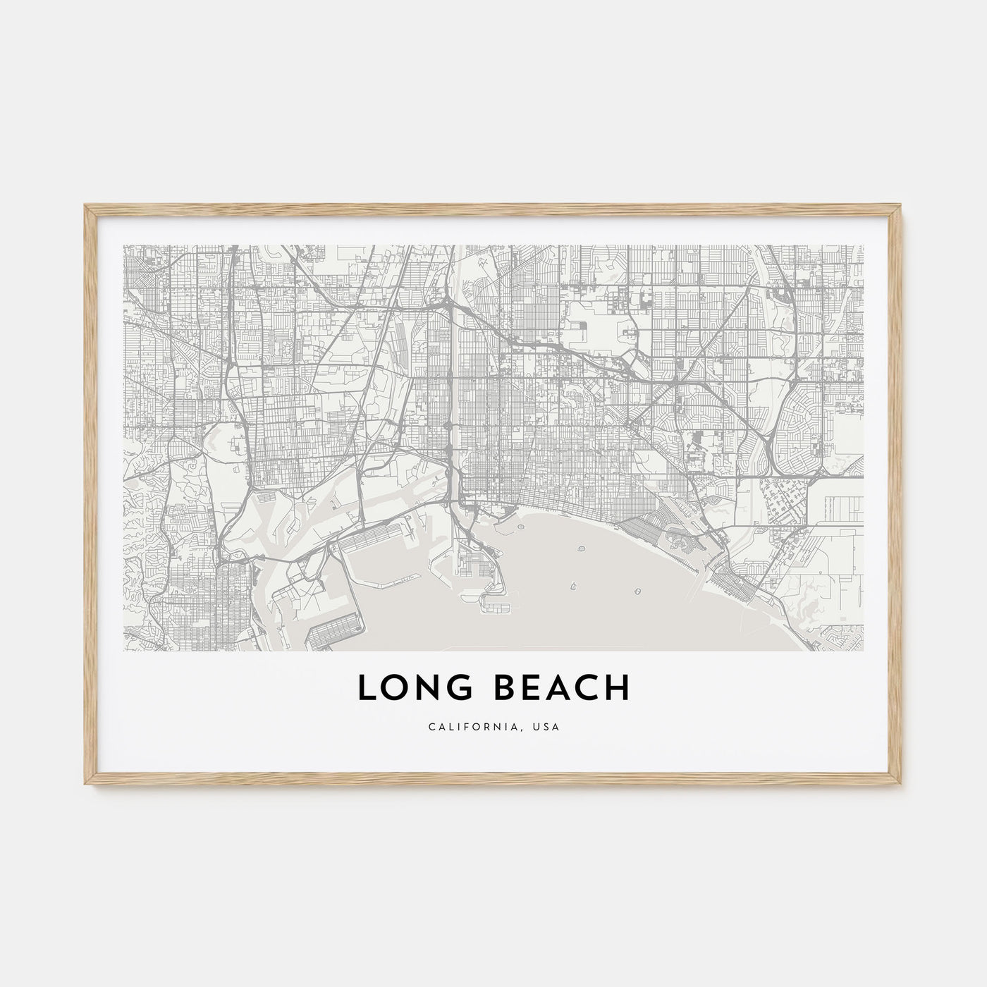 Long Beach Map Landscape Poster