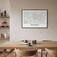 Long Beach Map Landscape Poster