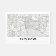 Long Beach Map Landscape Poster