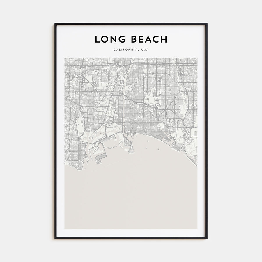 Long Beach Map Portrait Poster