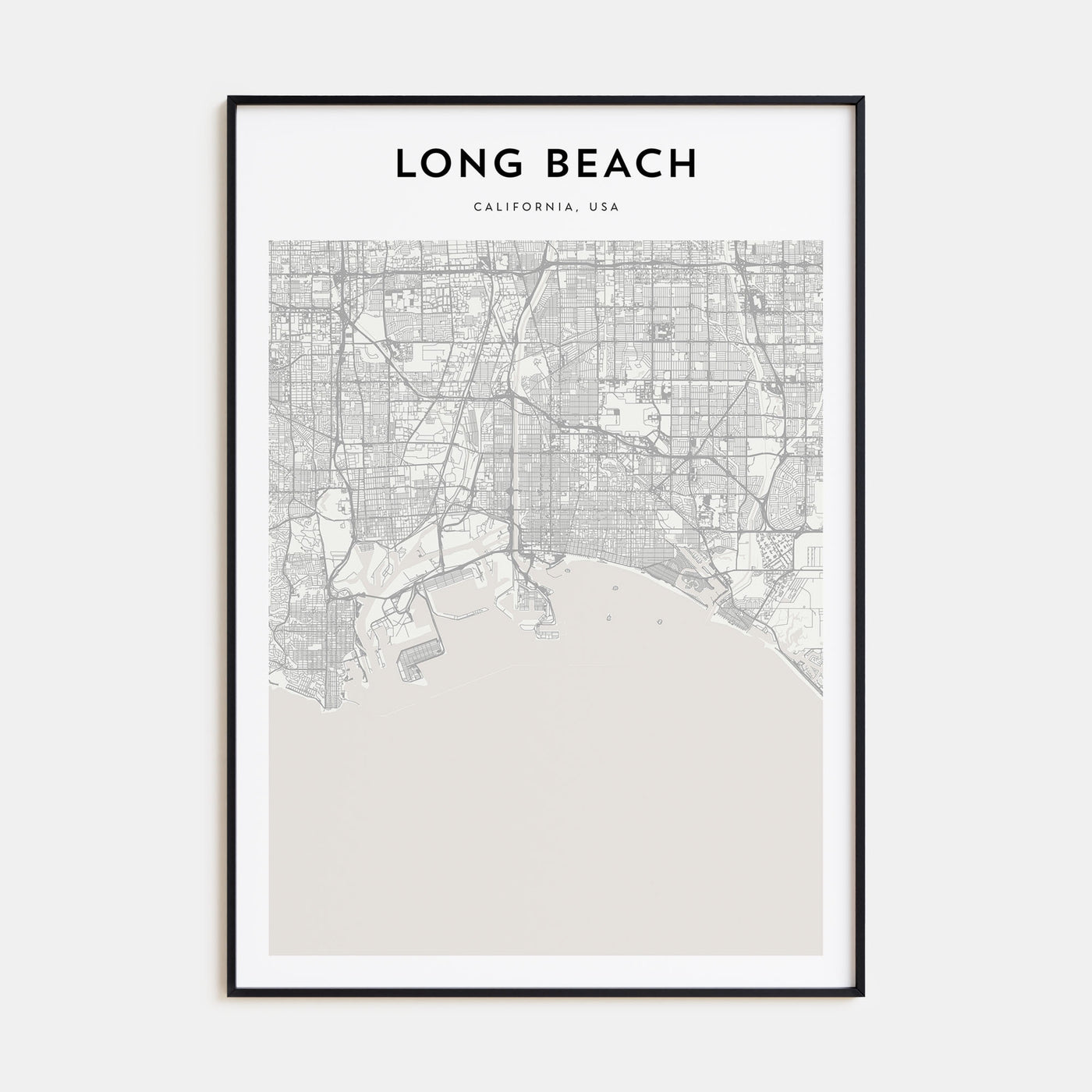 Long Beach Map Portrait Poster
