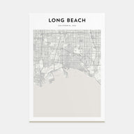 Long Beach Map Portrait Poster