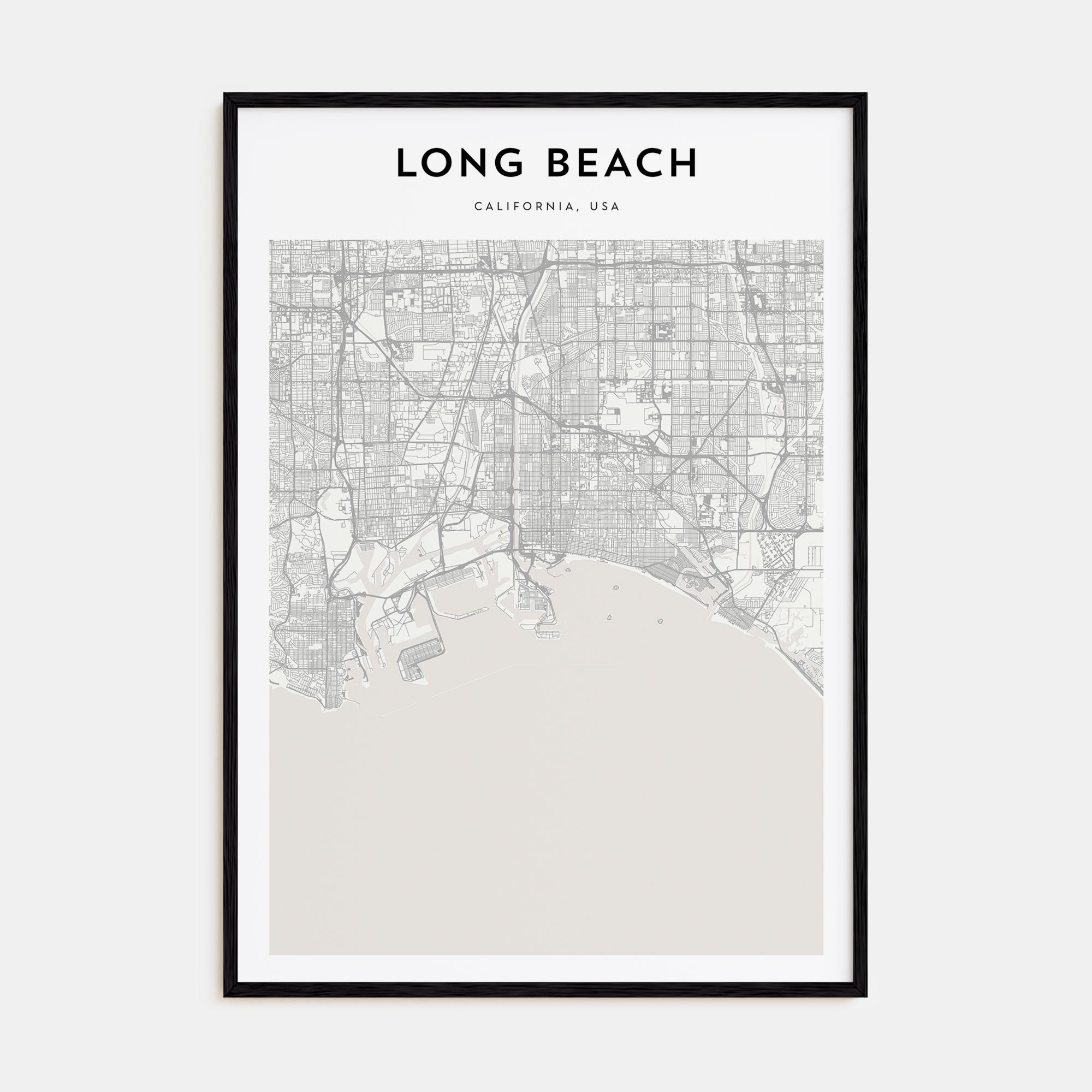 Long Beach Map Portrait Poster