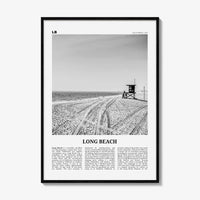 Long Beach Print Black and White No 1, Long Beach Wall Art, Long Beach Poster, Long Beach Photo, USA, United States, North America