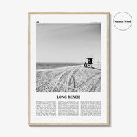 Long Beach Print Black and White No 1, Long Beach Wall Art, Long Beach Poster, Long Beach Photo, USA, United States, North America