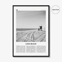 Long Beach Print Black and White No 1, Long Beach Wall Art, Long Beach Poster, Long Beach Photo, USA, United States, North America