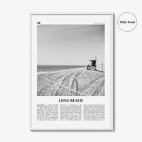Long Beach Print Black and White No 1, Long Beach Wall Art, Long Beach Poster, Long Beach Photo, USA, United States, North America