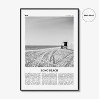 Long Beach Print Black and White No 1, Long Beach Wall Art, Long Beach Poster, Long Beach Photo, USA, United States, North America