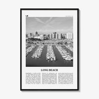 Long Beach Print Black and White No 2, Long Beach Wall Art, Long Beach Poster, Long Beach Photo, USA, United States, North America