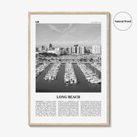 Long Beach Print Black and White No 2, Long Beach Wall Art, Long Beach Poster, Long Beach Photo, USA, United States, North America