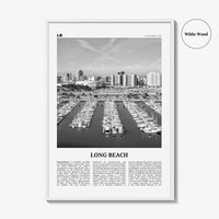 Long Beach Print Black and White No 2, Long Beach Wall Art, Long Beach Poster, Long Beach Photo, USA, United States, North America