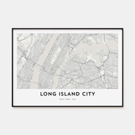 Long Island City Map Landscape Poster