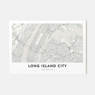 Long Island City Map Landscape Poster