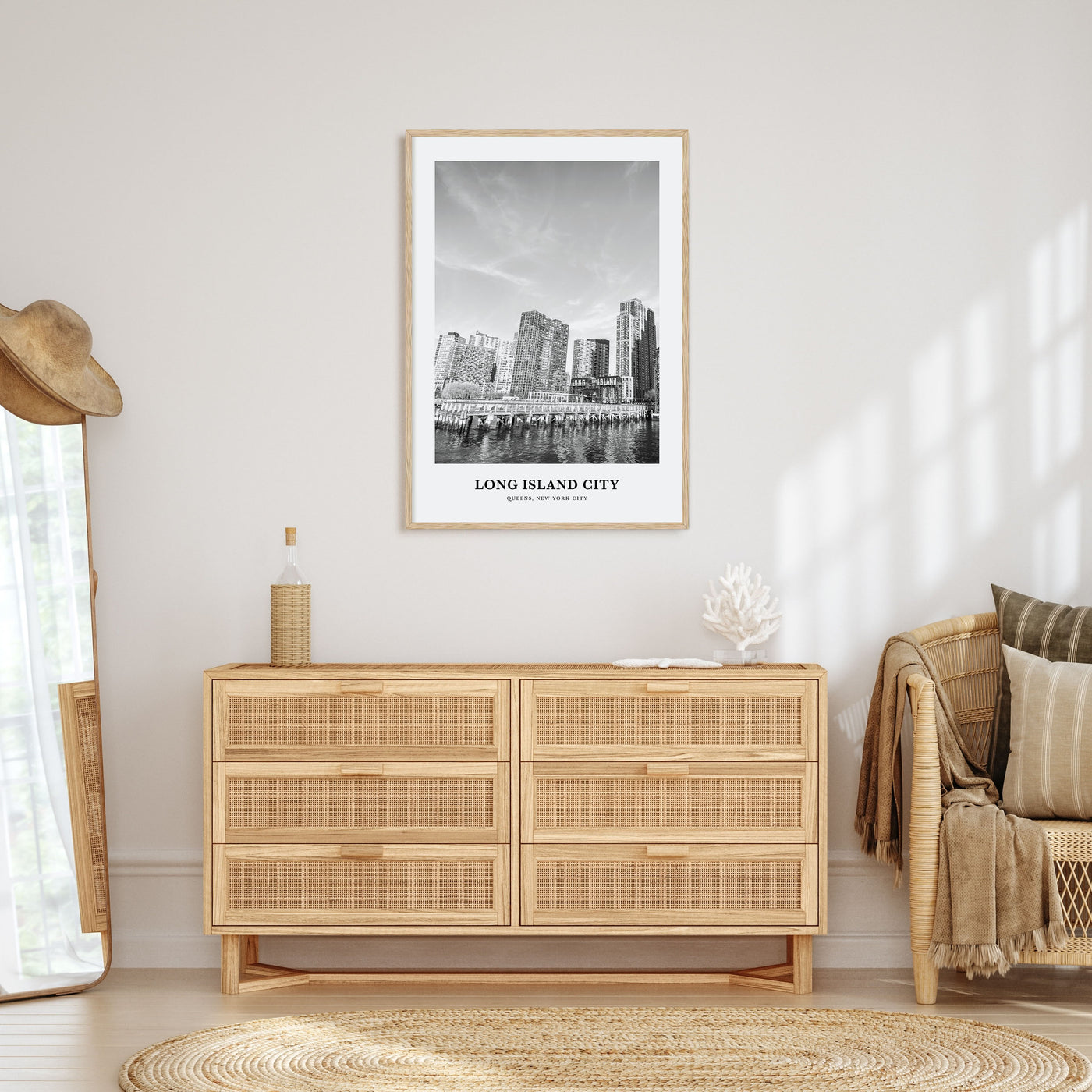 Long Island City Portrait B&W Poster