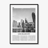 Long Island City Print Black and White, Long Island City Wall Art, Long Island City Poster, Long Island City Photo, Queens, New York, USA