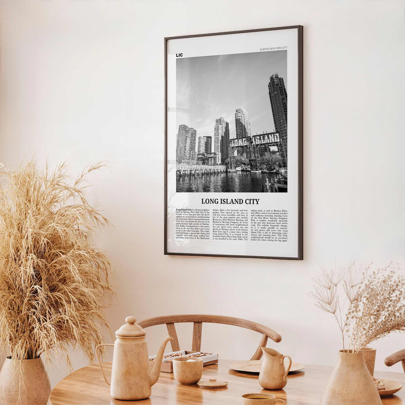 Long Island City Print Black and White, Long Island City Wall Art, Long Island City Poster, Long Island City Photo, Queens, New York, USA