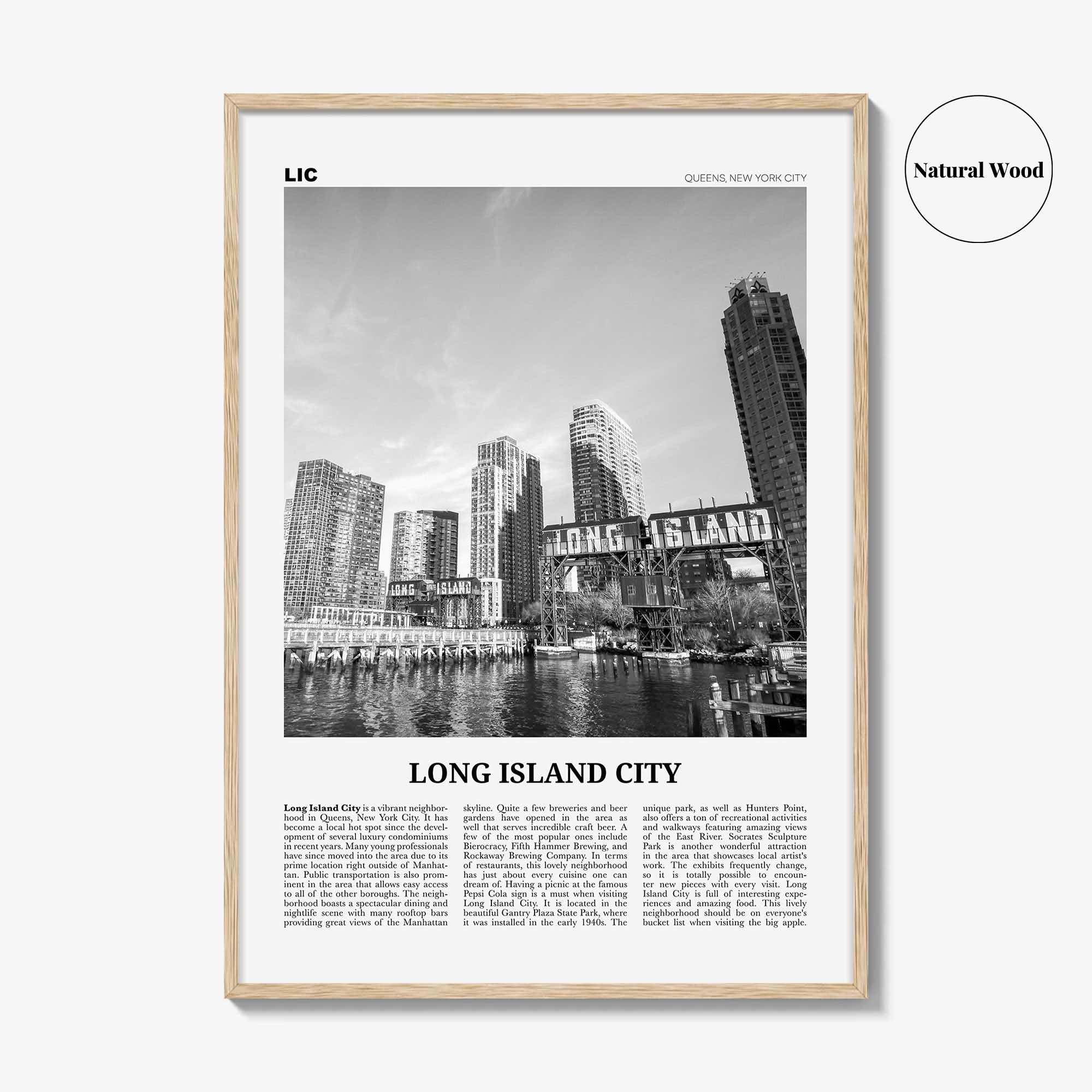 Long Island City Print Black and White, Long Island City Wall Art, Long Island City Poster, Long Island City Photo, Queens, New York, USA