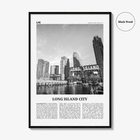 Long Island City Print Black and White, Long Island City Wall Art, Long Island City Poster, Long Island City Photo, Queens, New York, USA