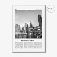 Long Island City Print Black and White, Long Island City Wall Art, Long Island City Poster, Long Island City Photo, Queens, New York, USA