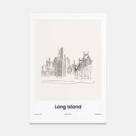 Long Island Drawn Poster