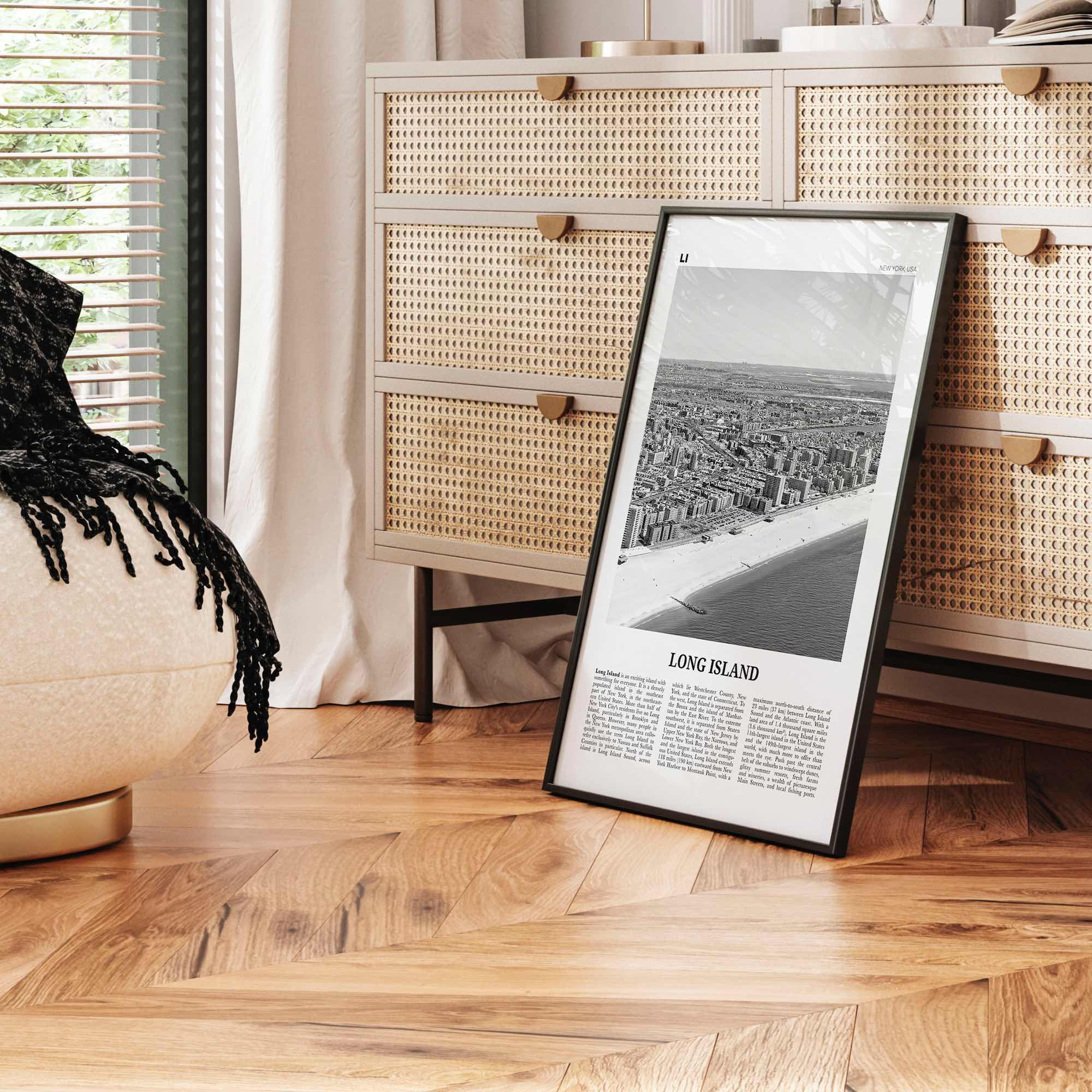 Long Island Print Black and White No 1, Long Island Wall Art, Long Island Poster, Long Island Photo, New York, USA, United States