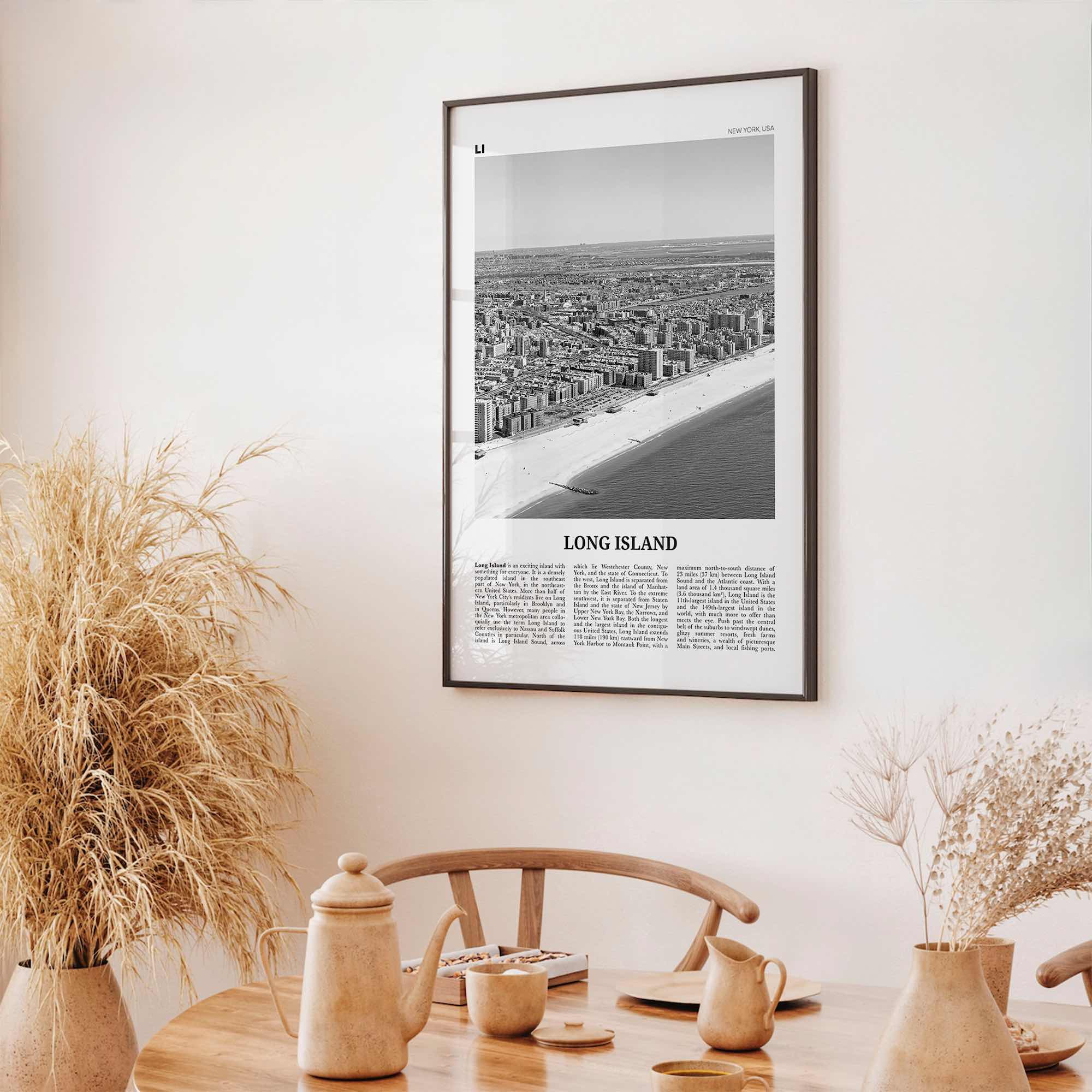 Long Island Print Black and White No 1, Long Island Wall Art, Long Island Poster, Long Island Photo, New York, USA, United States