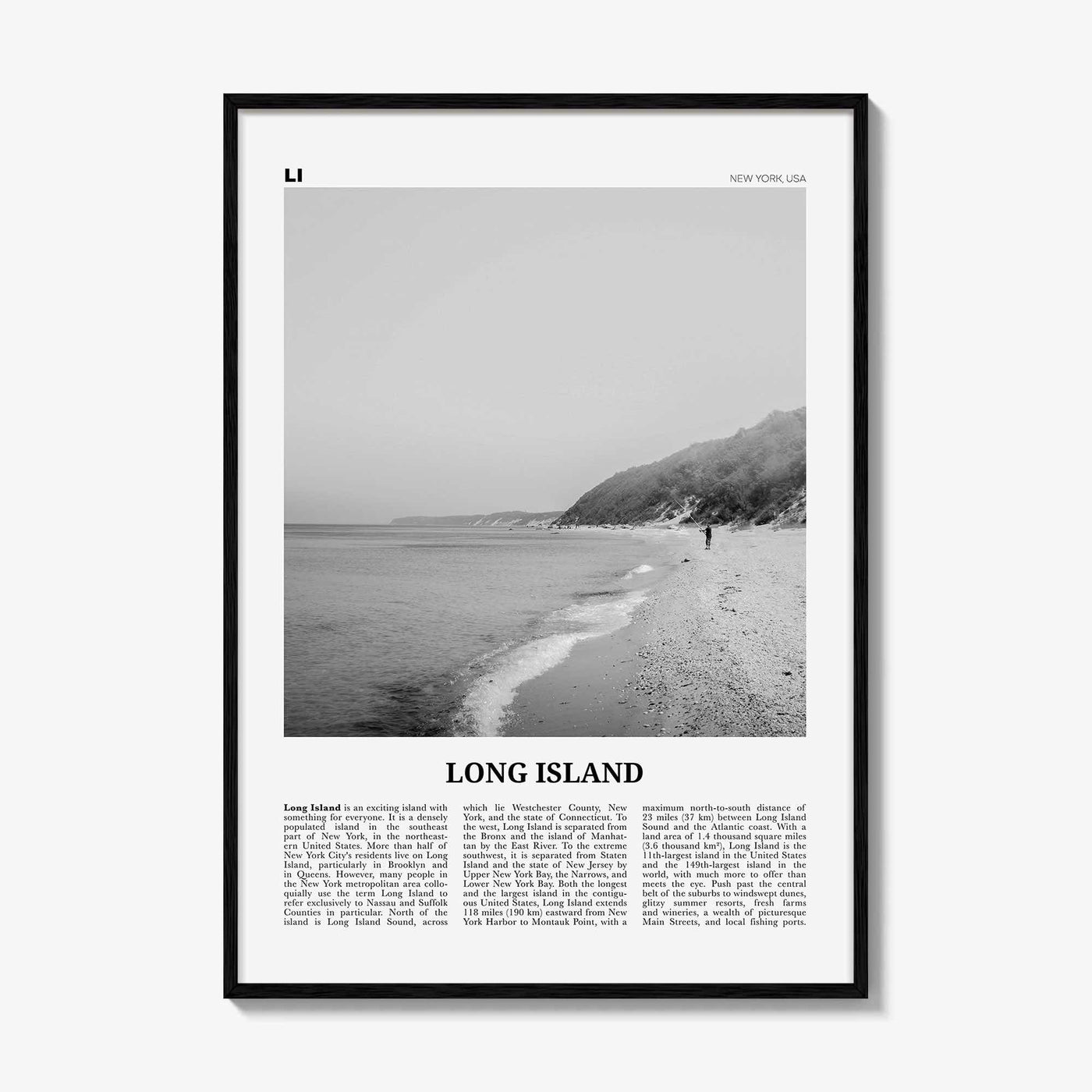 Long Island Print Black and White No 2, Long Island Wall Art, Long Island Poster, Long Island Photo, New York, USA, United States