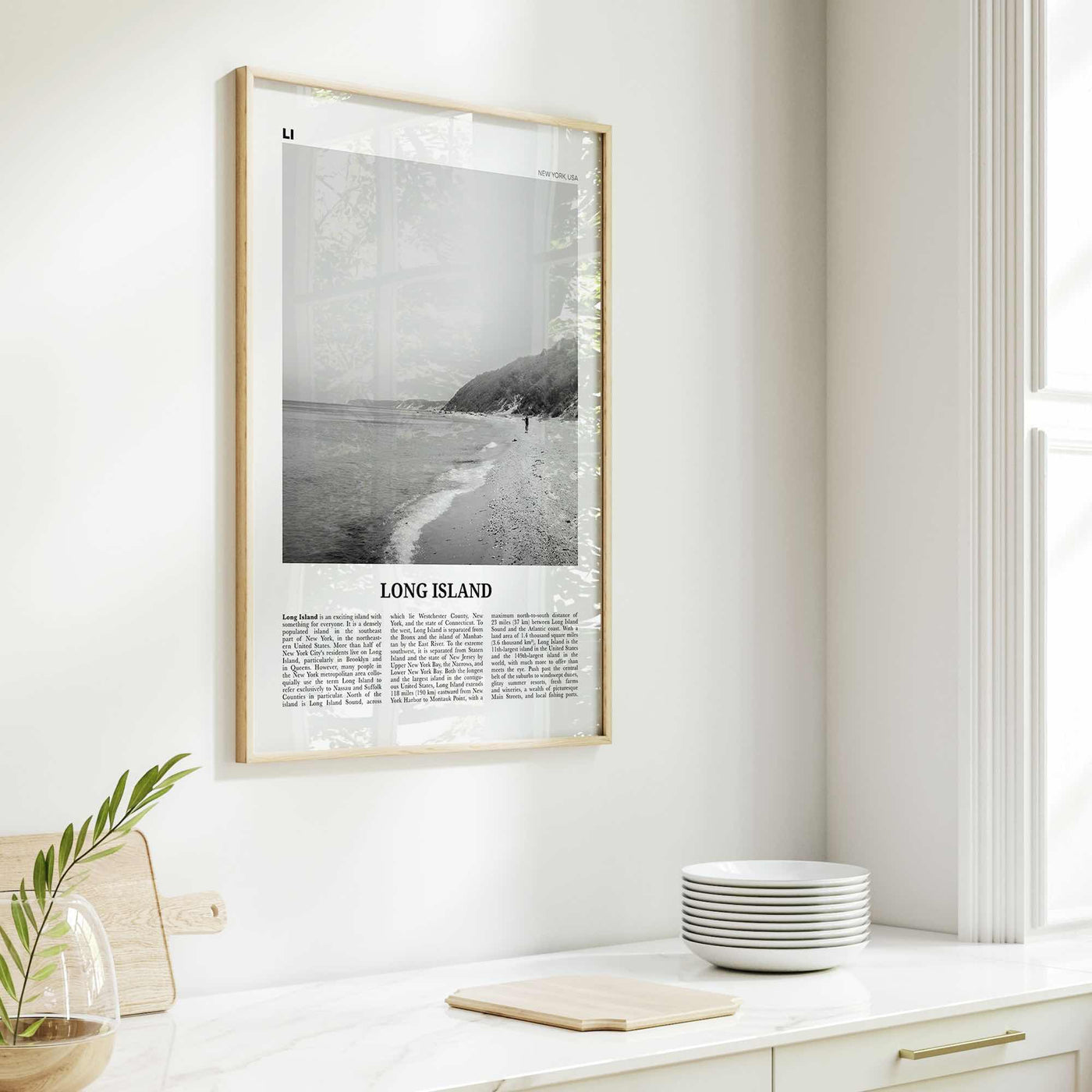 Long Island Print Black and White No 2, Long Island Wall Art, Long Island Poster, Long Island Photo, New York, USA, United States