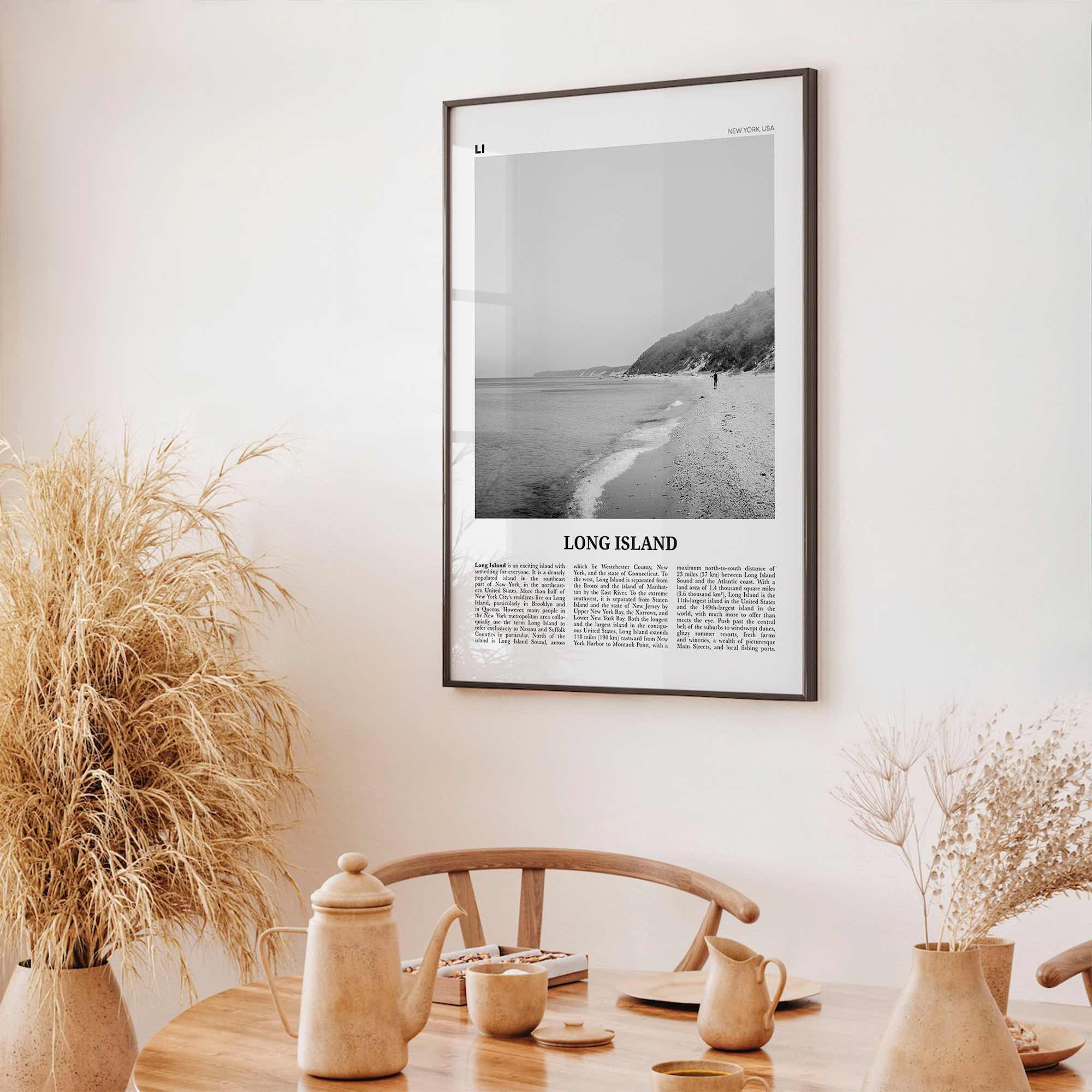 Long Island Print Black and White No 2, Long Island Wall Art, Long Island Poster, Long Island Photo, New York, USA, United States