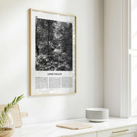 Long Valley Print Black and White, Long Valley Wall Art, Long Valley Poster, Long Valley Photo, Long Valley Wall Décor, Long Valley Map