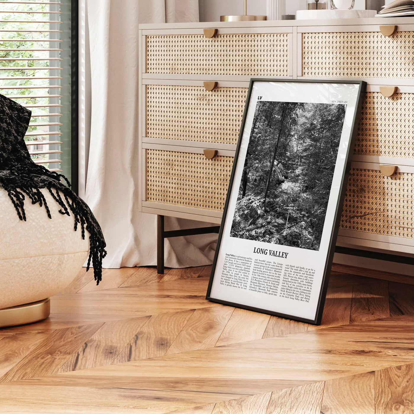 Long Valley Print Black and White, Long Valley Wall Art, Long Valley Poster, Long Valley Photo, Long Valley Wall Décor, Long Valley Map