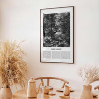 Long Valley Print Black and White, Long Valley Wall Art, Long Valley Poster, Long Valley Photo, Long Valley Wall Décor, Long Valley Map