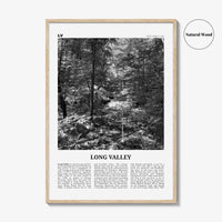 Long Valley Print Black and White, Long Valley Wall Art, Long Valley Poster, Long Valley Photo, Long Valley Wall Décor, Long Valley Map