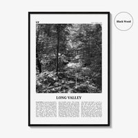 Long Valley Print Black and White, Long Valley Wall Art, Long Valley Poster, Long Valley Photo, Long Valley Wall Décor, Long Valley Map
